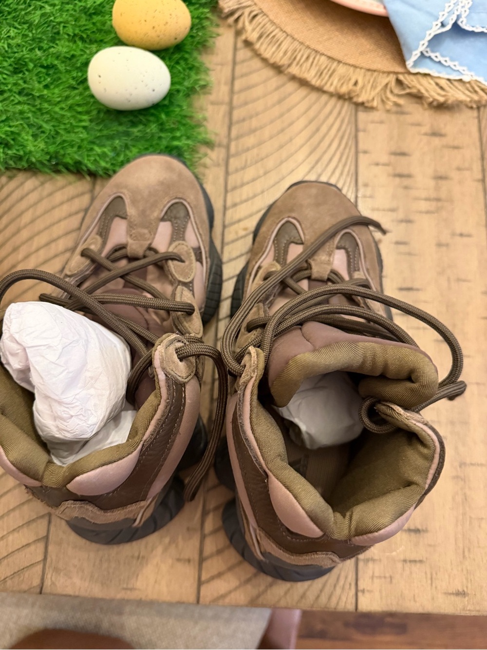 adidas Kids Brown and Pink High-Top Boots